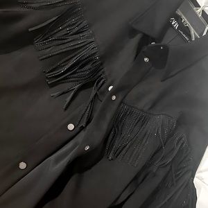 Zara Oversized western fringe jacket / shirt